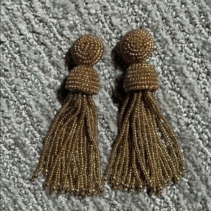 Gold Beaded Dangle Earrings
